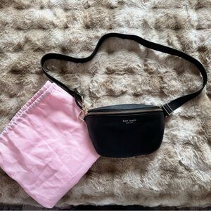 Kate Spade black leather belt bag/fanny pack